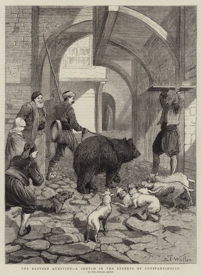 东方问题，君士坦丁堡街头的素描 作者 塞缪尔·埃德蒙·沃勒